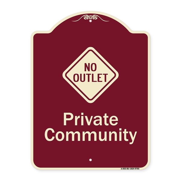 Designer Series-Private Community With No Outlet Symbol, 24" x 18", BU-1824-9785